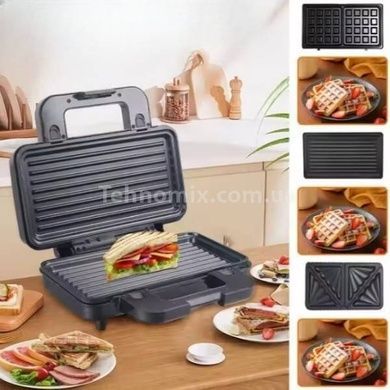 Мультимейкер 3в1 з антипригарним покриттям 1000 Вт Sokany SK-BBQ-835