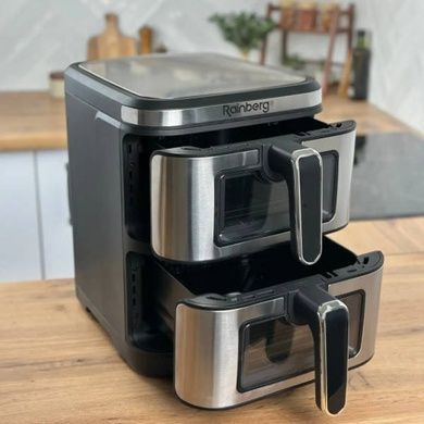 Аерофритюрница с 2 чашами общим объемом 15л, 4800Вт Rainberg RB-2331 Черная