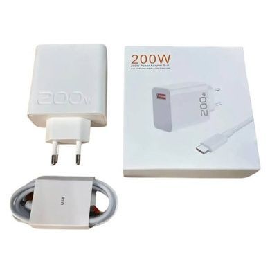 Зарядное устройство блок питания с кабелем USB- C 200W Белое