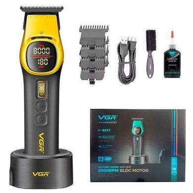 Триммер с LED-дисплеем и 4 сменными насадками VGR V-885T GOLD Черный с золотым