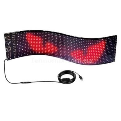Гибкая LED-панель с запрограммированной анимацией Глазки 16*64 LED 92*374 мм с пультом АРР Matrix Panel