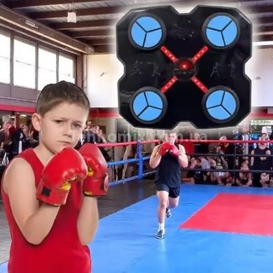 Тренажер боксерський музичний для тренування реакції Intelligent Boxing Machine Чорний