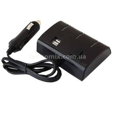 Автомобильный тройник в прикуриватель 3+2 USB 1506A/1505A Art 5036 Черный