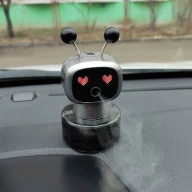 Автомобильный ароматизатор с LED-экраном USB Robot Черный