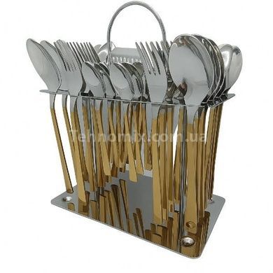 Набір столових приладів на 12 персон/36пр рифлений із золотистим декором CUTLERY SET CD-01