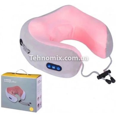 Массажер электрический для шеи U-Shaped Massage Pillow SHAKE WM-003 Розовый