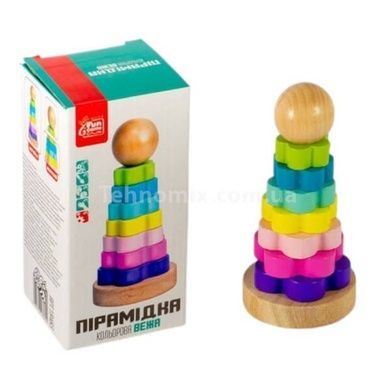 Пірамідка Квіточка дерев'яна 4FUN Game Club Wood 18483 Різнокольорова