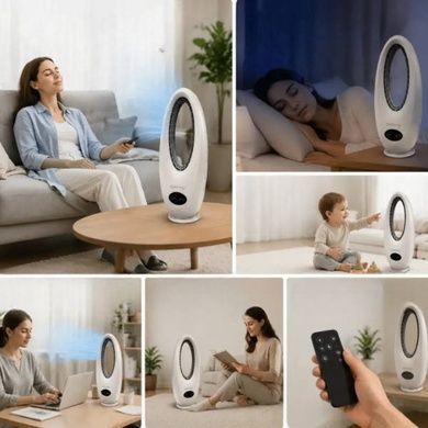 Вентилятор безлопастной 45Вт 28,5&times;19&times;75см Rainberg RB-2344 Белый