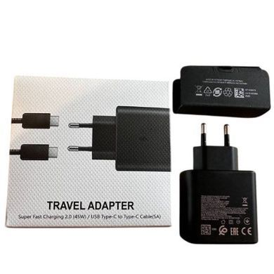 Зарядний пристрій блок живлення + кабель 45W USB-TYPE C 45W Black Edition