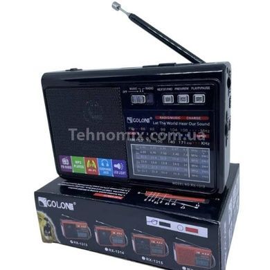 Акумуляторний радіоприймач USB Flash, SD card GOLON RX1313 Чорний