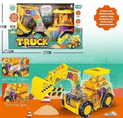 Іграшка Трактор з шестернями з підсвічуванням та звуком Truck Rotating Gear Жовтий