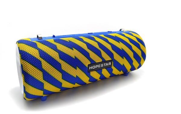 Портативная Bluetooth колонка Hopestar H39 с влагозащитой Синяя с желтым