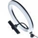 Лампа кольцевая светодиодная LED 20 см с зажимом и держателем для телефона LJJ20 USB Черная
