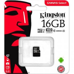 Карта памяти microSD Kingston 16 Гб без адаптера