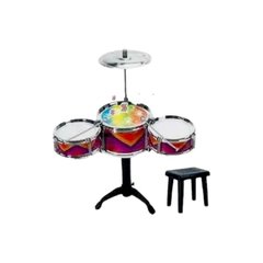 Барабанная установка со стульчиком Jazz Drum Цветная полоска