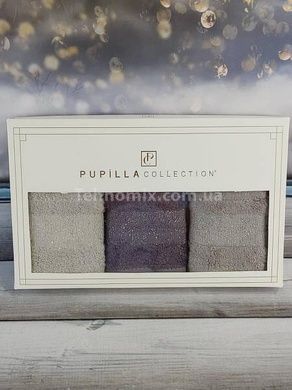 Полотенца Pupilla Kristal mor 30х50см Бамбук набор 3шт