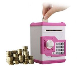 Электронная копилка с кодовым замком Mony Safe Бело-розовая