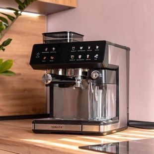 Кофемашина 2,6л с резервуаром для молока 500мл 800Вт Sokany SK-04032 Черная с серым