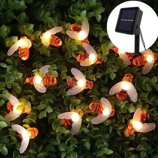 Гірлянда вулична Бджілки 5м 20LED 2V 600 мAh Тепле світло від сонячної панелі