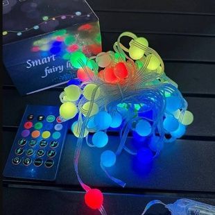 Гірлянда кульки 10 м Bluetooth USB+пульт Різнобарвна