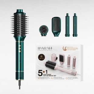 Фен-стайлер 5в1 5 насадок, 3 режима, 3 режима температуры, 105000 RPM, 1300W IPARAH P-505G Зеленый