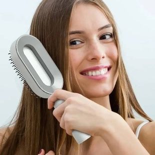 Масажна 3D гребінець для волосся Central Hollow Cushion Comb Сіра з помаранчевим