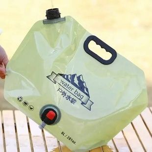 Емкость для воды складная многоразовая с ручкой и краном 8л water bag AND-1 Олива