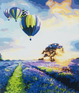 Картина по номерам E331 "Воздушный шар в лавандовом поле" 40*50 см