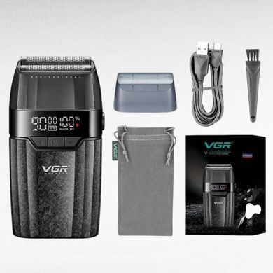 Электробритва аккумуляторная с двойным лезвием VGR V-640S Черная