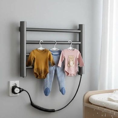 Полотенце-сушитель металлический настенный 550х300х90мм 220V, 80W, 55&deg;C GN-9401-G Серый