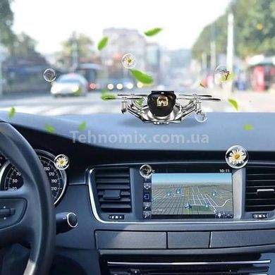 Ароматизатор автомобільний на сонячній панелі Hello із флаконом олії в комплекті Чорний