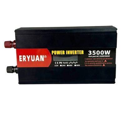 Перетворювач напруги з 12V&rarr;220V з чистим синусом 3500W та дисплеєм EY-3500W EYURAN LCD SMART Чорний