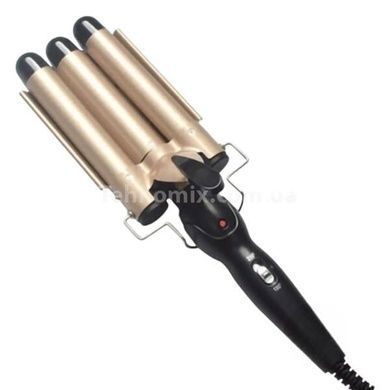 Плойка трихвильова 220V М11 Чорна із золотим