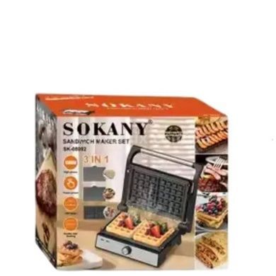 Гриль электрический 3в1 с антипригарным покрытием Sokany SK-08092-3