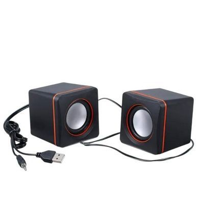 Колонки компьютерные USB D-02 Черные