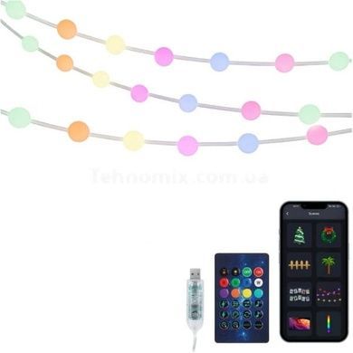 Гирлянда шарики 10 м Bluetooth USB+пульт Разноцветная