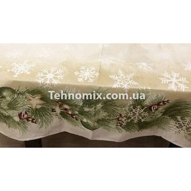 Новорічна скатертину Monfino Home Plus Гобелен Сніжинка 150x220