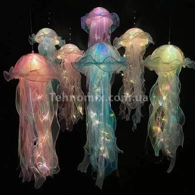 Декор, що світиться Медуза на батарейках Jellyfish lamp AND HA-113 Фіолетова