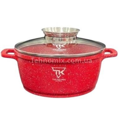 Кастрюля круглая с крышкой 2,4л 20см Top Kitchen TК00051 Красная
