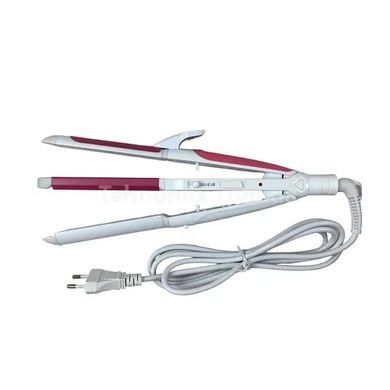 Плойка-утюжок-гофре Kemei JB-KM-2208 3в1 Розовая