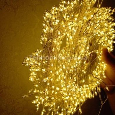 Гірлянда роса мішура пухнаста з таймером та пультом 50м 6Вт 220V Xmas WW-2 SILVER LINE Тепле світло