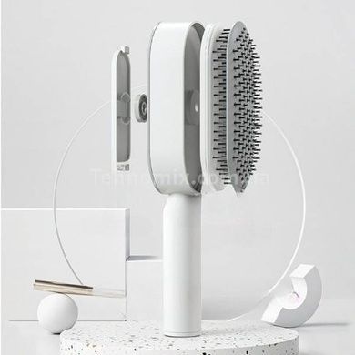 Массажная 3D расческа для волос Central Hollow Cushion Comb Серая с оранжевым