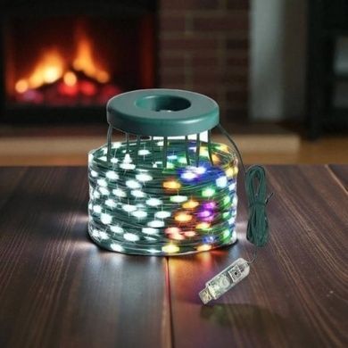 Гірлянда хвіст кільцева на ялинку 10 * 2,5 м Smart 250 led Зелена, мультиколор