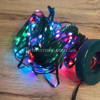 Гірлянда хвіст кільцева на ялинку 10 * 2,5 м Smart 250 led Зелена, мультиколор