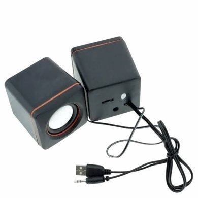 Колонки компьютерные USB D-02 Черные
