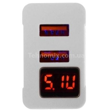 Сетевое зарядное устройство 2 usb с дисплеем A-14 with Digital Display CX QC03 е Белое