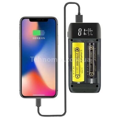 Зарядний пристрій + POWER BANK на 2 акумулятори 18650/21700 з функцією швидкого заряджання LiitoKala Lii-MP2