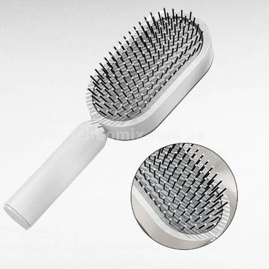 Массажная 3D расческа для волос Central Hollow Cushion Comb Серая с оранжевым