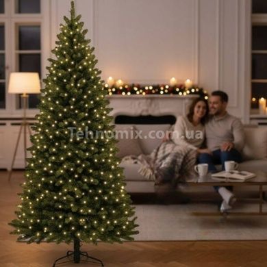Гірлянда роса мішура пухнаста з таймером та пультом 50м 6Вт 220V Xmas WW-2 SILVER LINE Тепле світло
