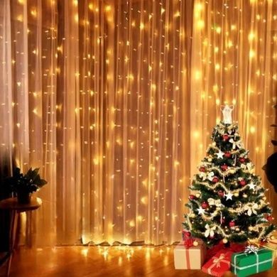 Гирлянда штора 3x2м 200LED 220V Теплый свет